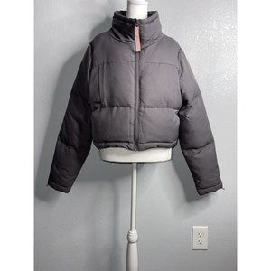 Gymshark Cropped Puffer Jacket - Taupe & Pink EUC Size M
